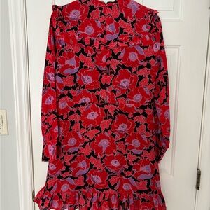 Who What Wear Red and Purple Floral Dress